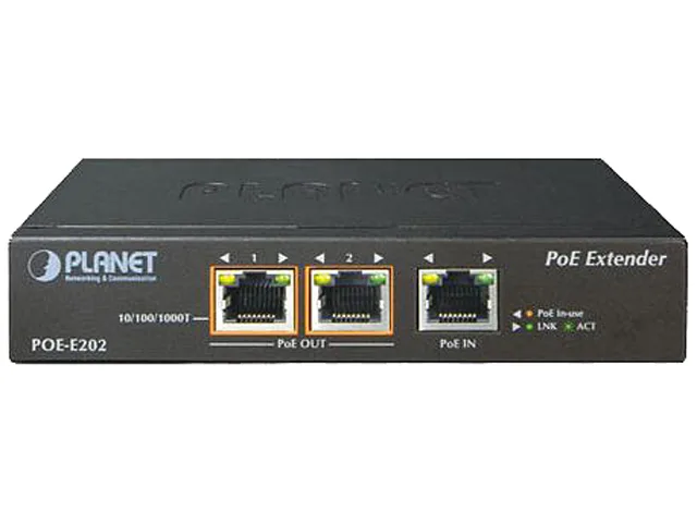 PLANET PLANET POE-E202 1-port PoE+ to 2-port Gigabit PoE Extender — product photo