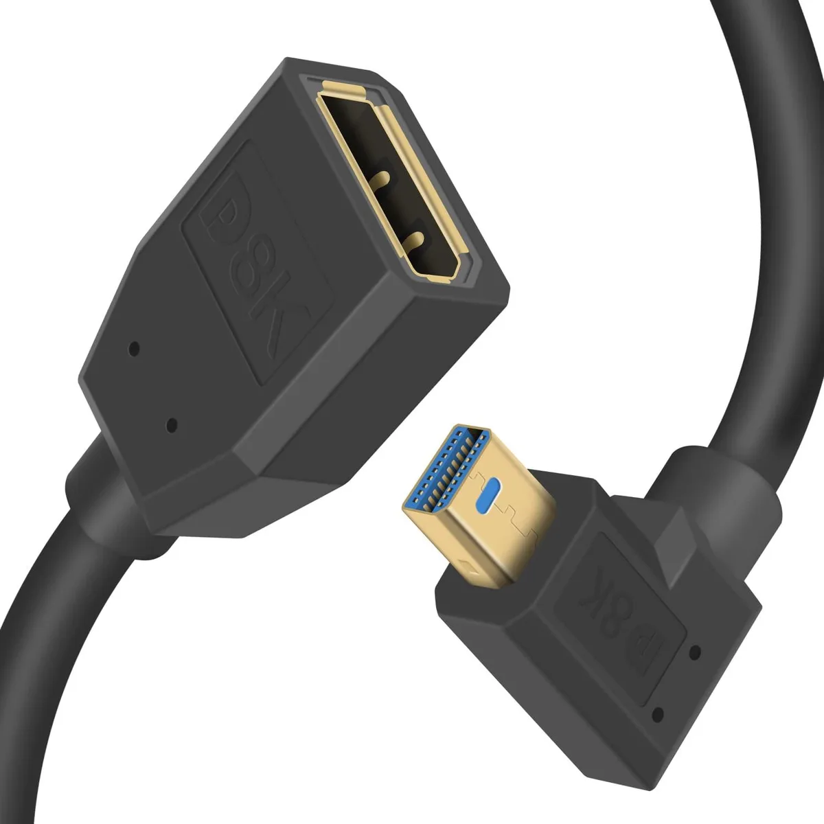 BUCIER BUCIER DisplayPort to Mini DisplayPort Extension Cable 1.4 8K Left Angled 30cm — product photo