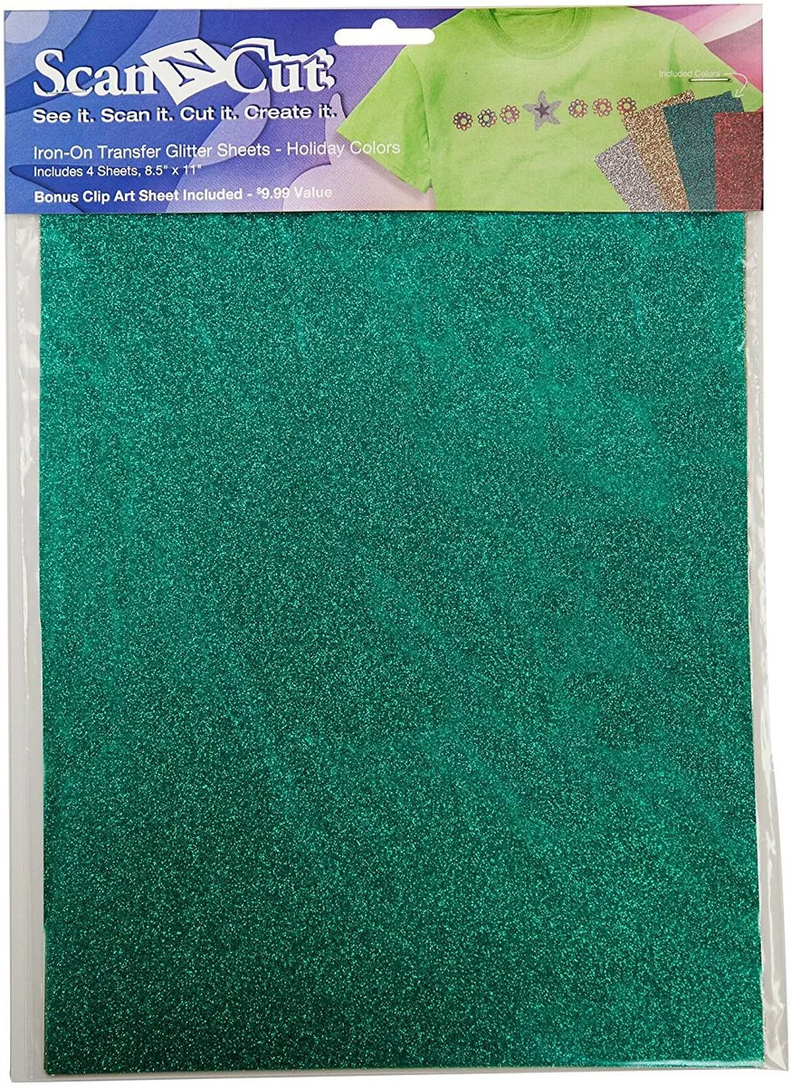 Brother Brother ScanNCut CATG03 Iron-On Transfer Glitter Sheets Holiday Colors 8.5x11 4pcs — product photo