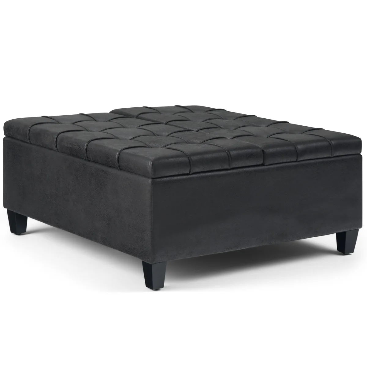 tuphen tuphen Harrison Coffee Table Storage Ottoman Distressed Black 36 16.5 — product photo