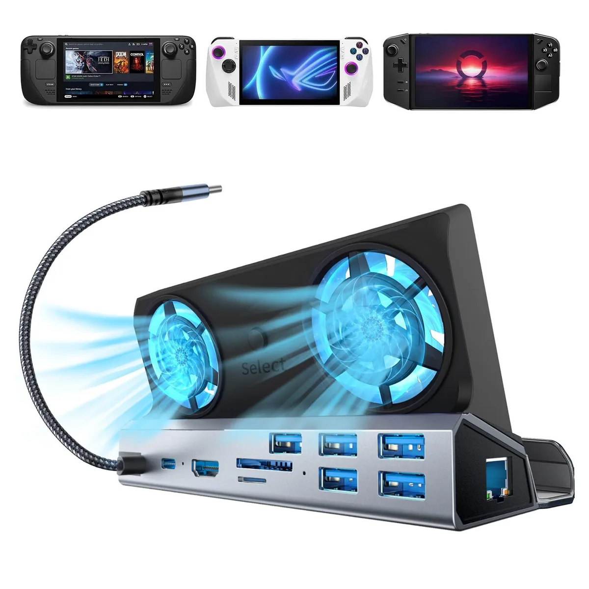 KEHIPI KEHIPI V262A 10-in-1 Docking Station Dual Fan Silver — product photo