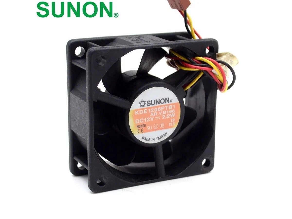 Fans Fans 10pcs SUNON 6025 2.2W KDE1206PTB1 6CM 12V 3 wire alarm case fan — product photo