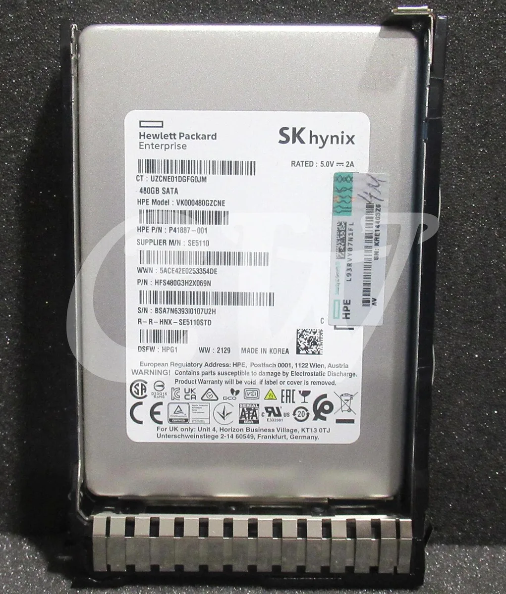 HPE HPE VK000480GZCNE 480GB 2.5in SATA internal hard drive — product photo