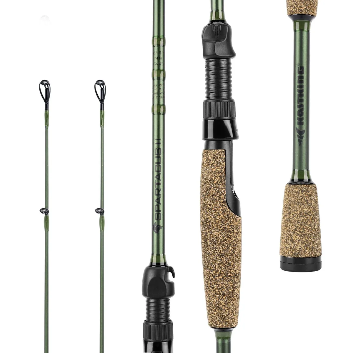  KastKing Spartacus II Spinning Rod Medium Fast 10-20 lb .625 oz 2-Piece Extra Tip Black — product photo