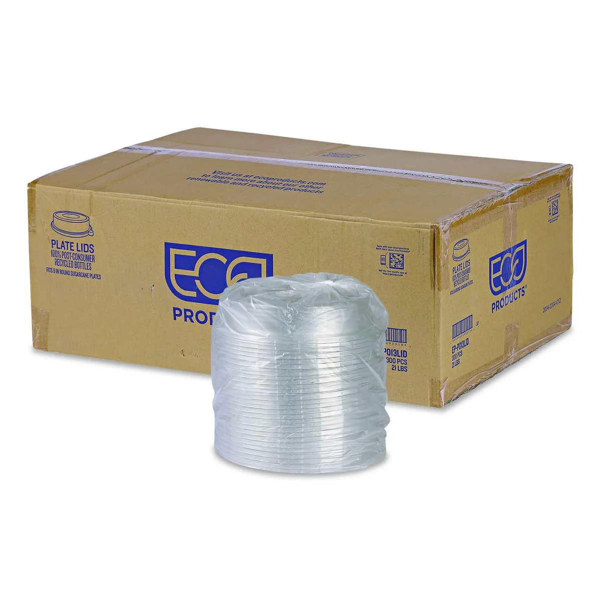 Eco-Products Eco-Products EP-P013LID 9" Clear Plate Lids 300/Carton — product photo