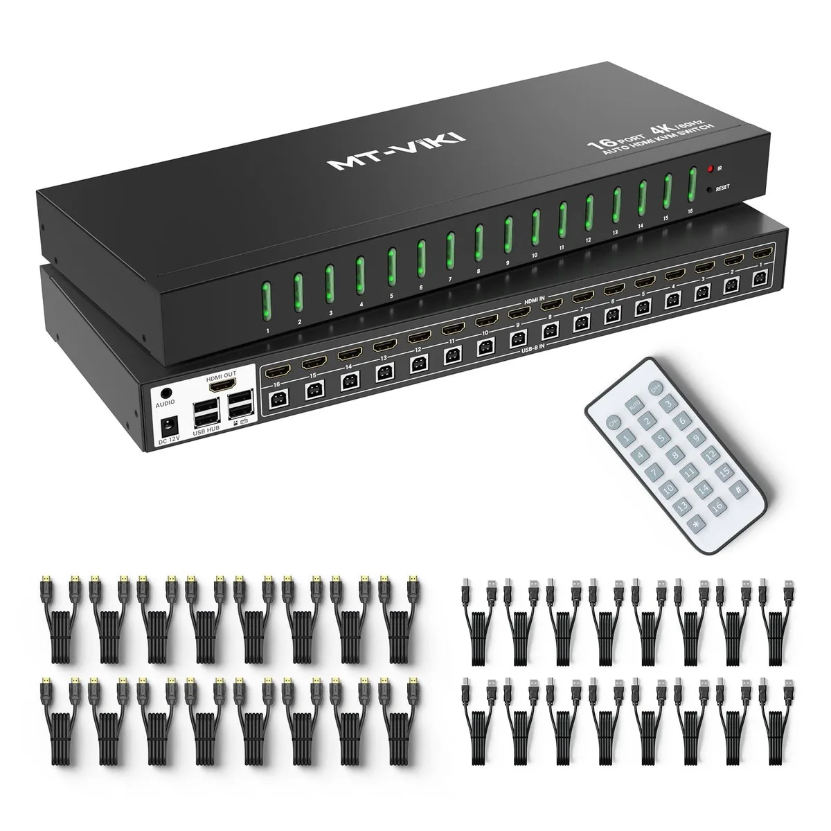 V2 Technologies V2 Technologies 16 Port HDMI KVM Switch 4K@60Hz 2 in 1 accessory — product photo
