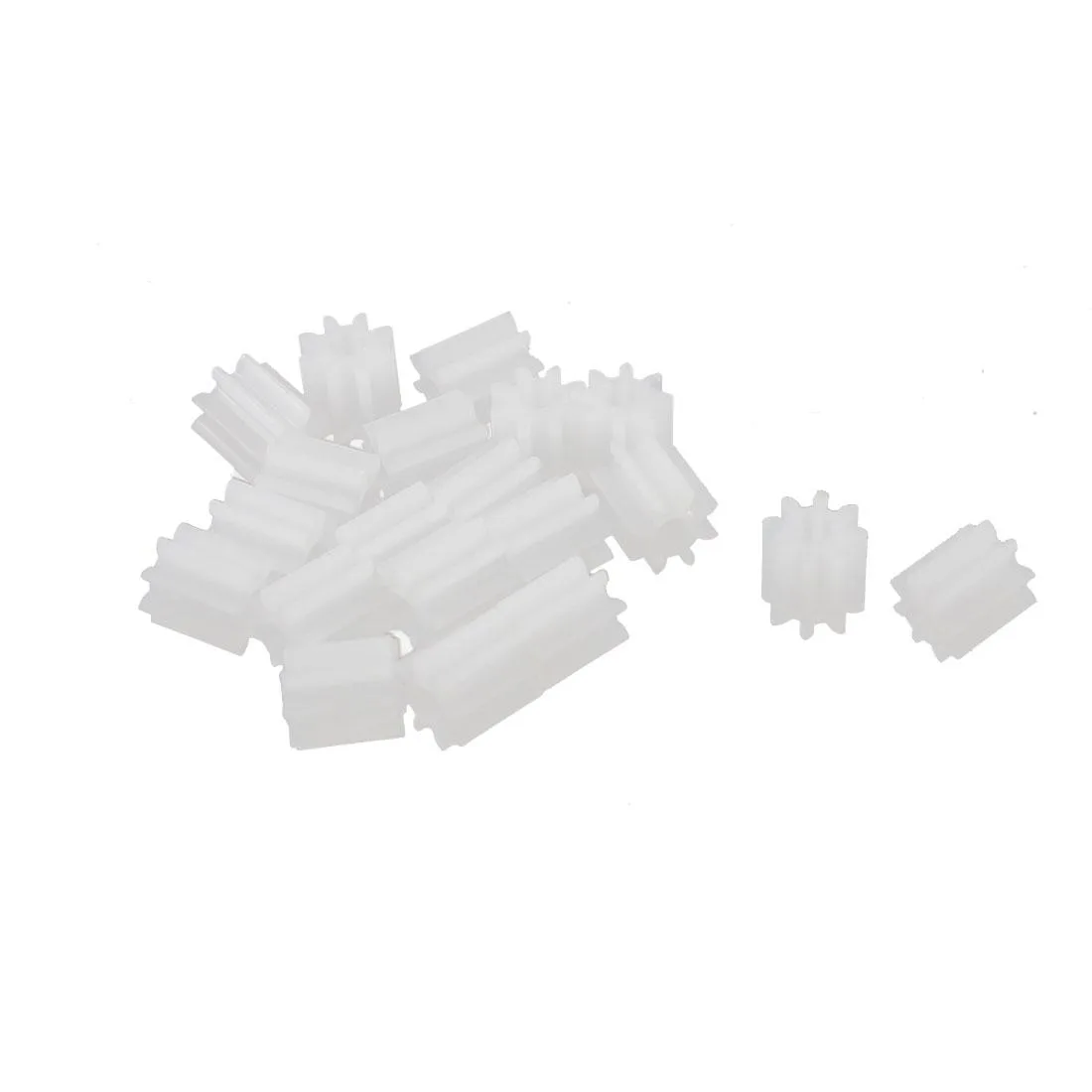 Unique-Bargains Unique-Bargains 20Pcs 2mm Aperture Plastic DIY Model 8 Teeth Spur Gear 5mm x 5mm accessory — product photo