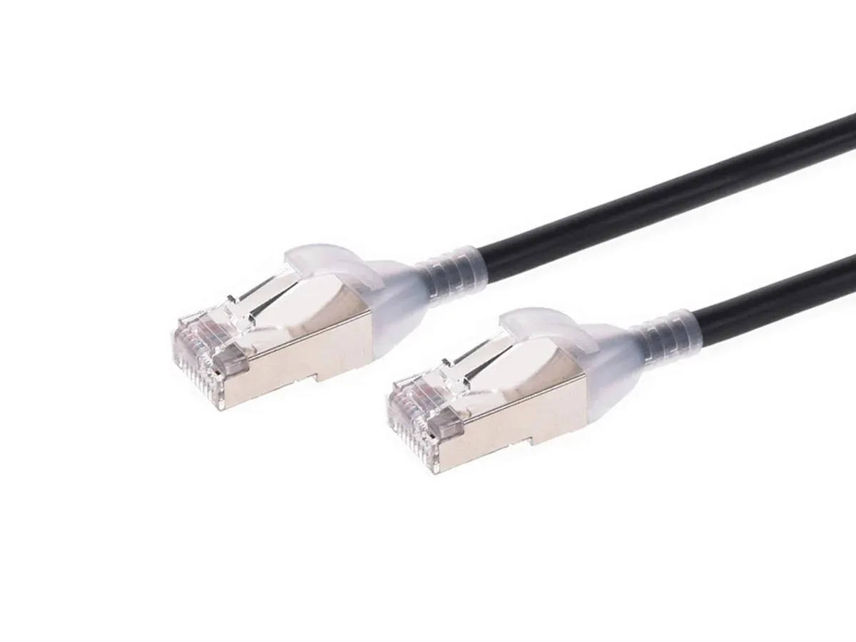 Monoprice Inc. Monoprice 142960 Cat6A 1ft Black S/FTP 30AWG 10G .18in Network Ethernet Cable — product photo