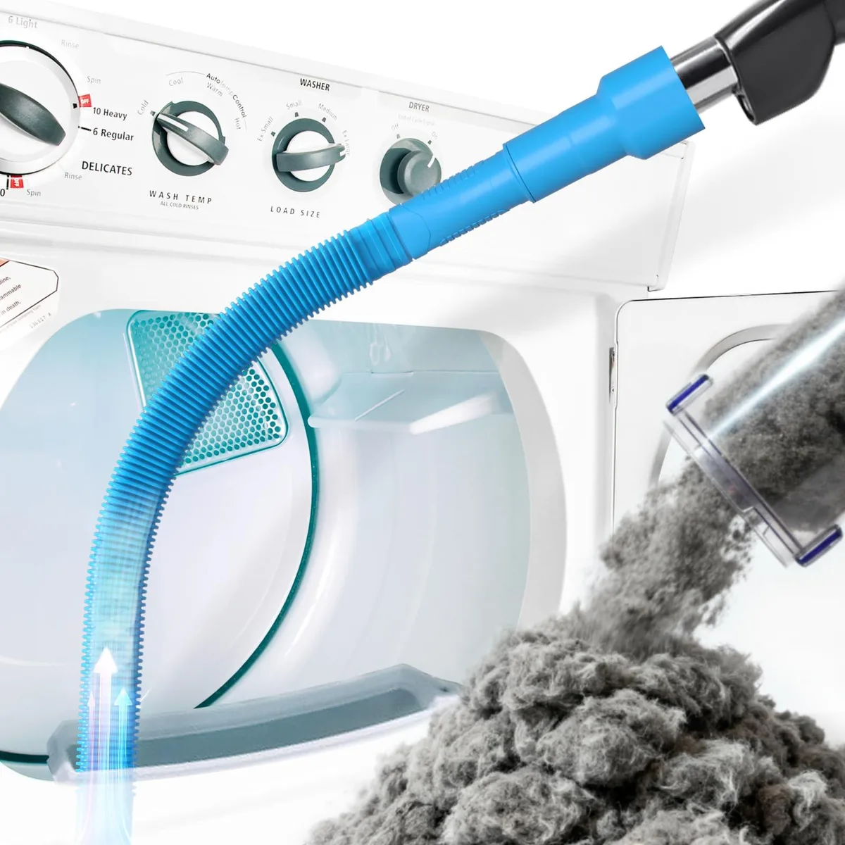  Holikme Dryer Vent Cleaner Kit Blue 1.3 Inch Hose Attachment — product photo