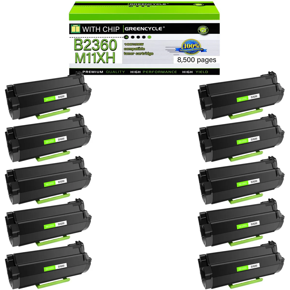 GREENCYCLE GREENCYCLE B2360 M11XH compatible toner cartridge 10-pack black 8500 pages — product photo