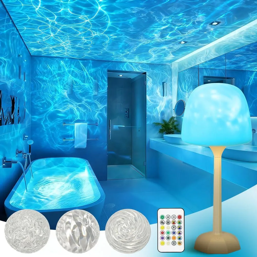 White square acrylic projector, 12.4 inches, rechargeable, remote included