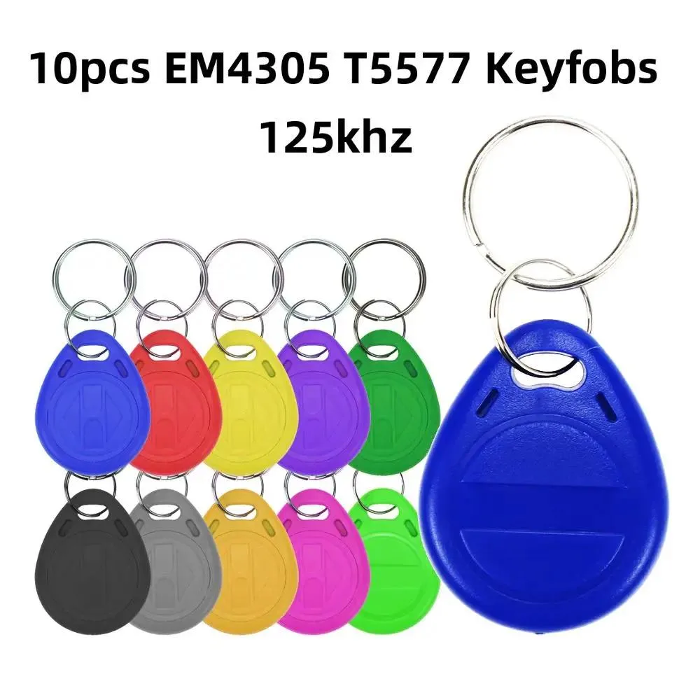 Handheld RFID duplicator with 2.9 inch color screen and ten 125KHz key fobs