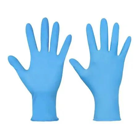 Box of 100 blue nitrile gloves size M powder free