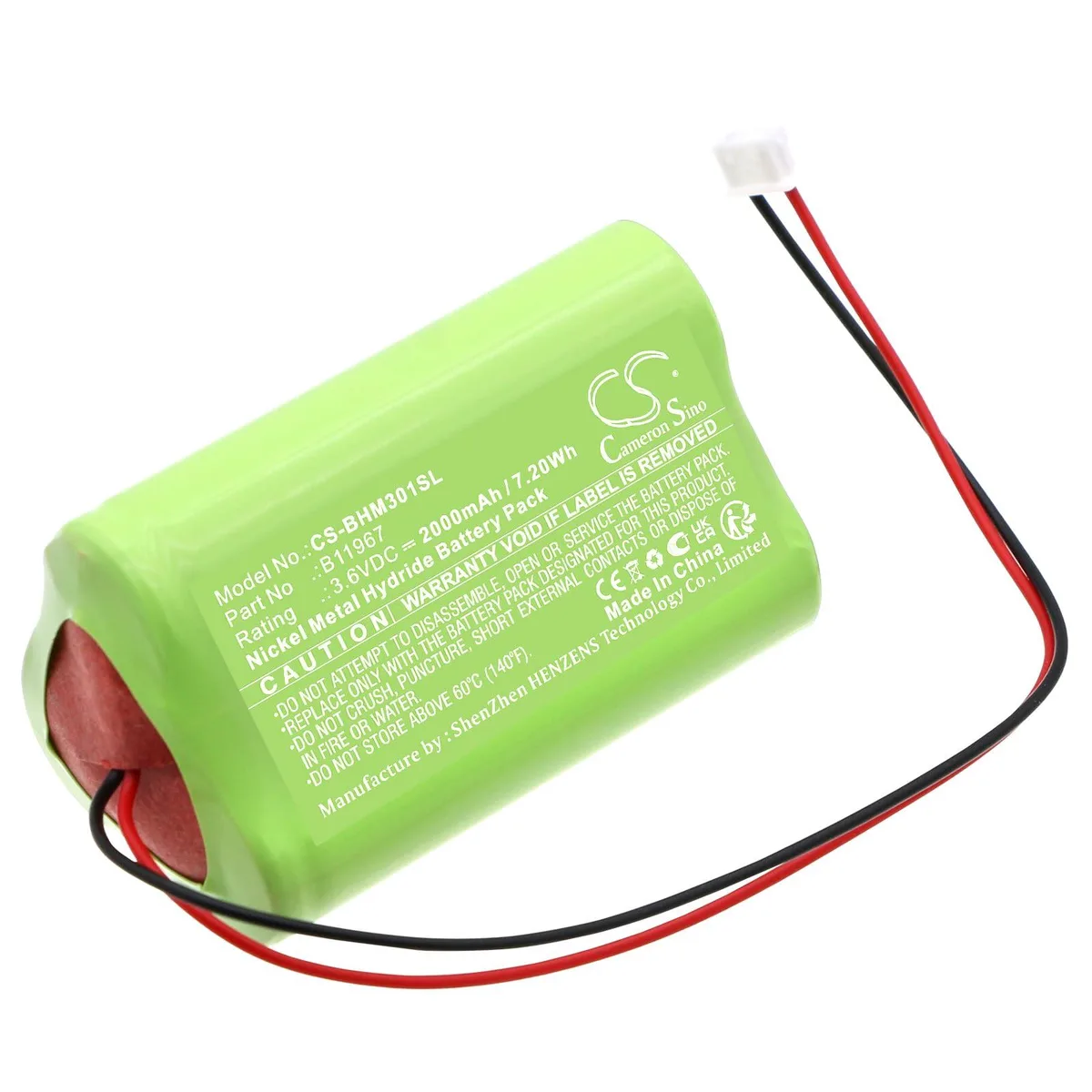  Cameron Sino Battery for Medigas PM 3010 N2O Monitor 2000mAh 7.20Wh — product photo