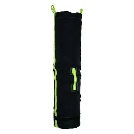 Black 1000 denier polyester fold-over transport bag, flat bottom, two webbing handles