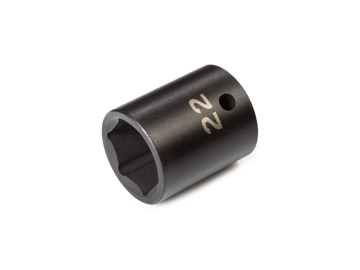 TEKTON 1/2 inch drive 22 mm shallow 6-point impact socket, manganese phosphate finish