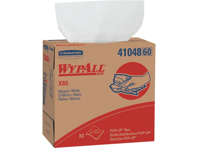 WypAll WypAll 41048CT X80 Cleaning Wipes 400 Sheets Case 5 Boxes 80 Each 9.1x16.8in White — product photo