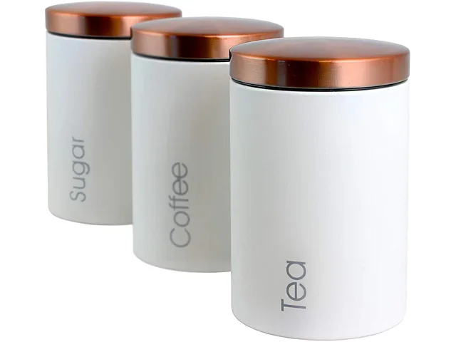 MegaChef MegaChef MC-311W 3-piece canister set matte white — product photo