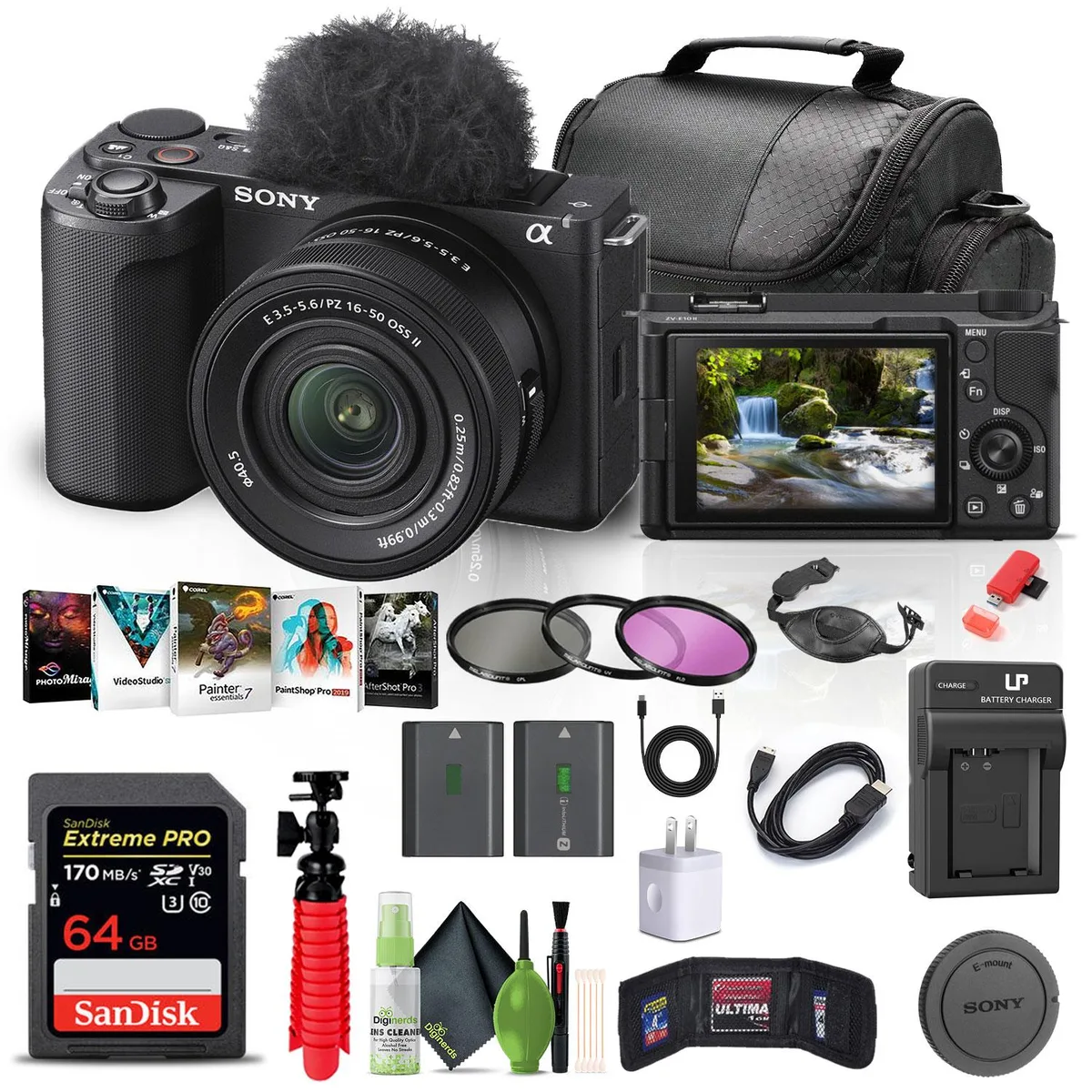 Sony Sony Alpha ZV-E10 II 26MP 16-50mm Kit 64GB Card Filter Bundle — product photo
