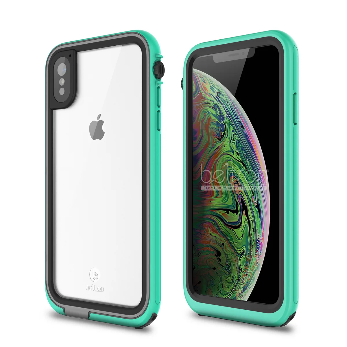 Beltron Products Beltron Products aquaLife Waterproof Case iPhone XS Max IP68 MIL-STD-810G Teal — product photo