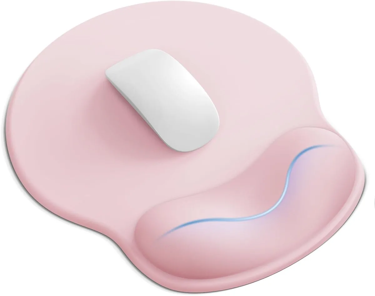 BAOFENG BAOFENG Mouse Pad with Gel Wrist Rest Light Pink 10.6 x 9 — product photo