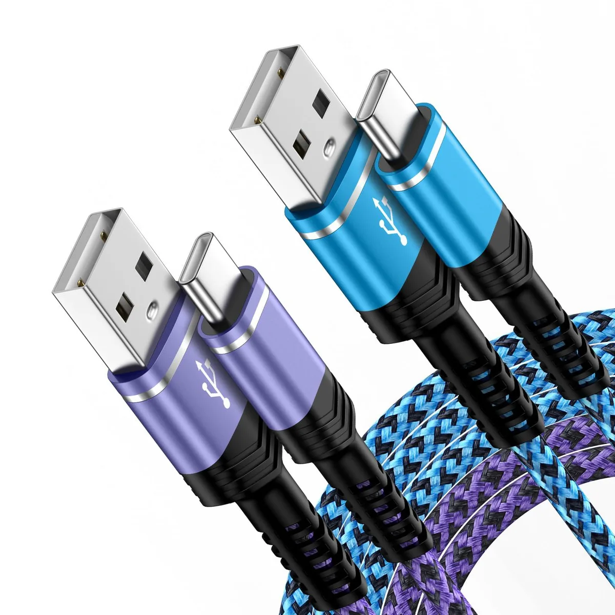  GE S24 USB-A to USB-C cable 6 ft 3.1 A 2-pack — product photo