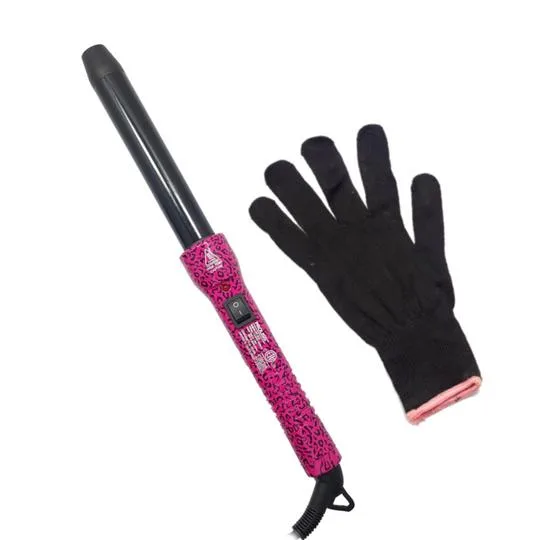 Proliss Proliss The Twister 25mm Tourmaline Ceramic Curling Wand Pink Leopard hair styling tool — product photo