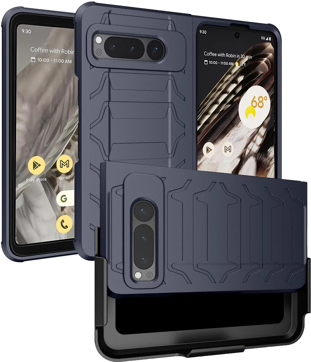 Nakedcellphone Nakedcellphone Tactical Case and Belt Clip Holster for Google Pixel Fold (2023) Navy Blue — product photo