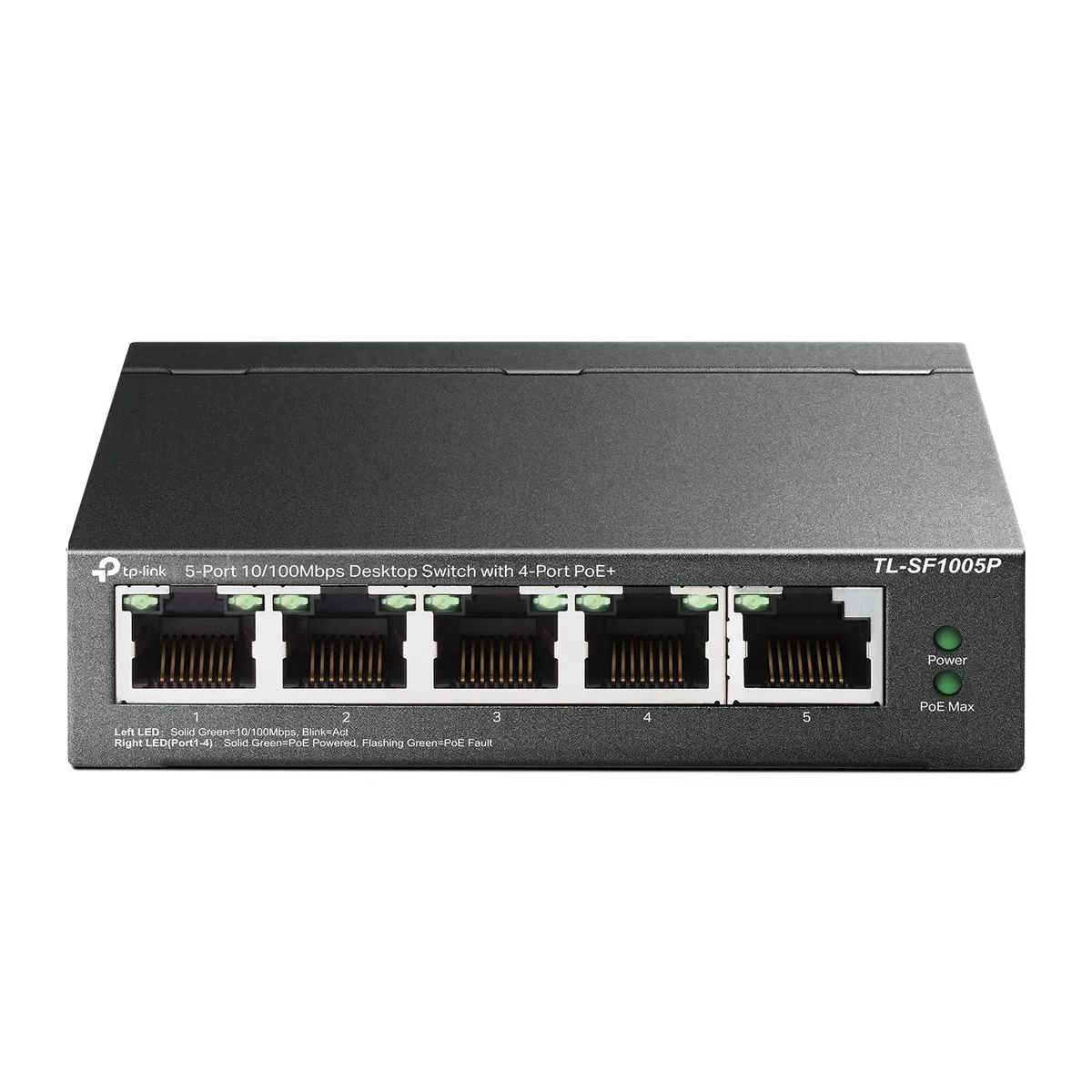 NETGEAR ProSafe TL-SF1005P 5-Port Fast Ethernet PoE+ Switch 67W — product photo