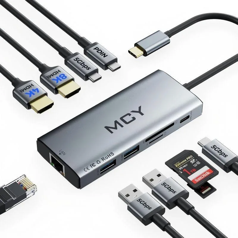 QGeeM QGeeM 10-in-1 Thunderbolt Docking Station Grey — product photo