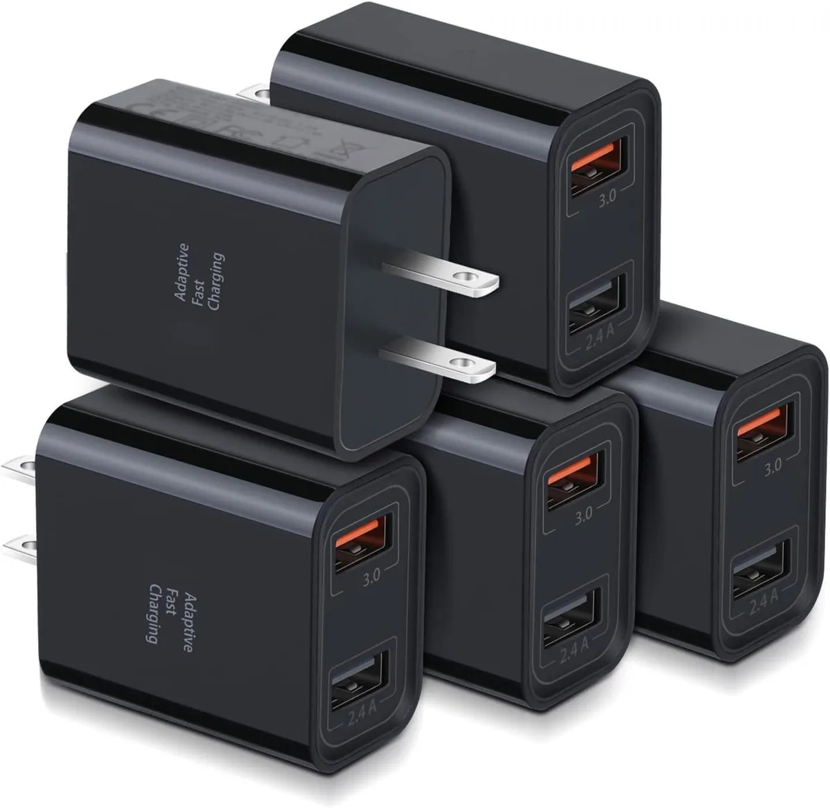 ONITOON ONITOON 30W Dual USB Wall Charger 5 Pack Black — product photo