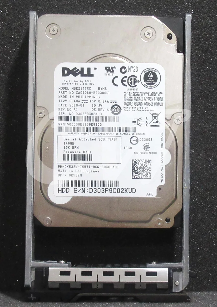 DELL DELL MBE2147RC 146GB 15000RPM SAS 2.5" internal hard drive — product photo