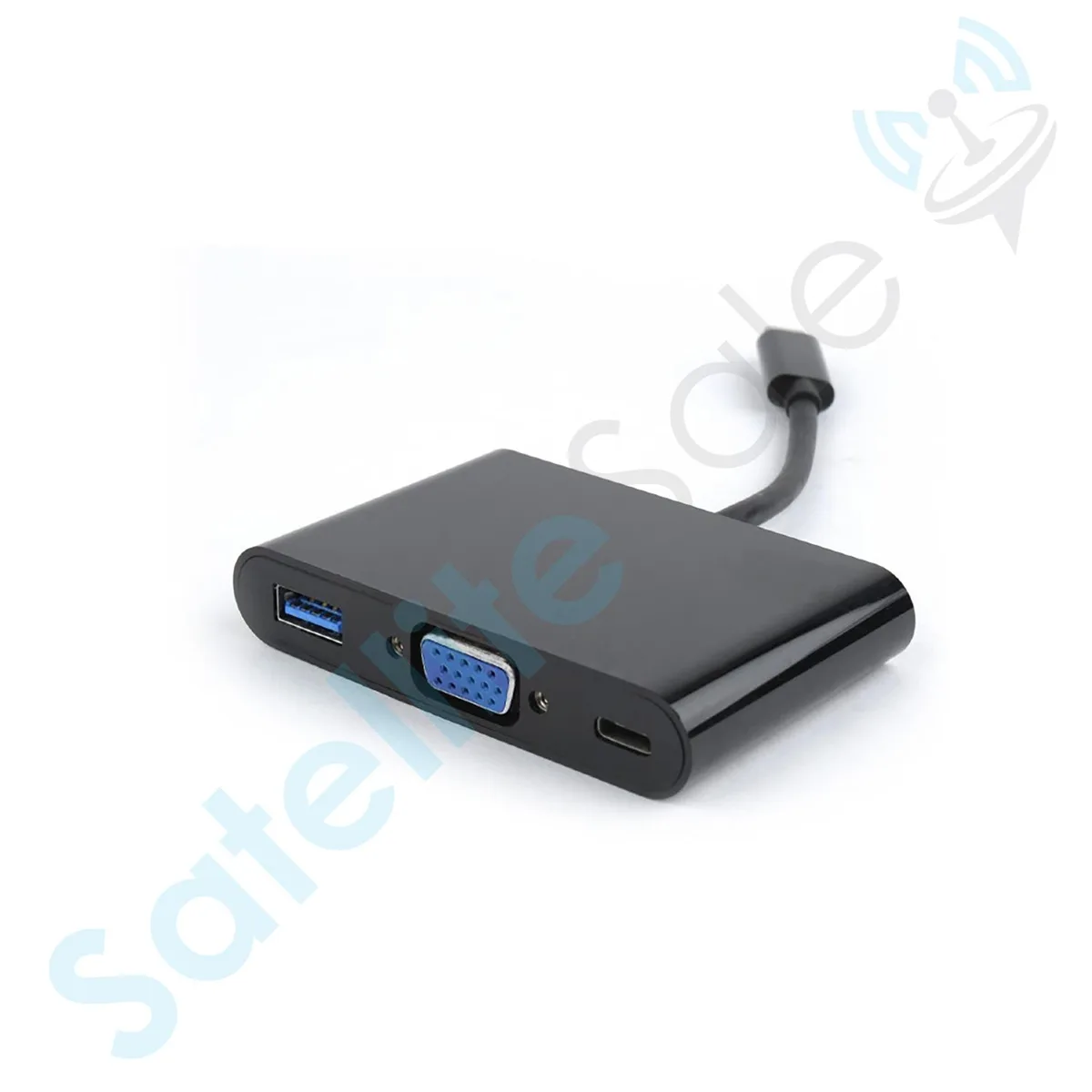 SatelliteSale SatelliteSale MUSB-CFUSB3.0 USB Type-C to USB 3.0/VGA/USB-C Multiport Converter 5Gbps 1080p Black — product photo