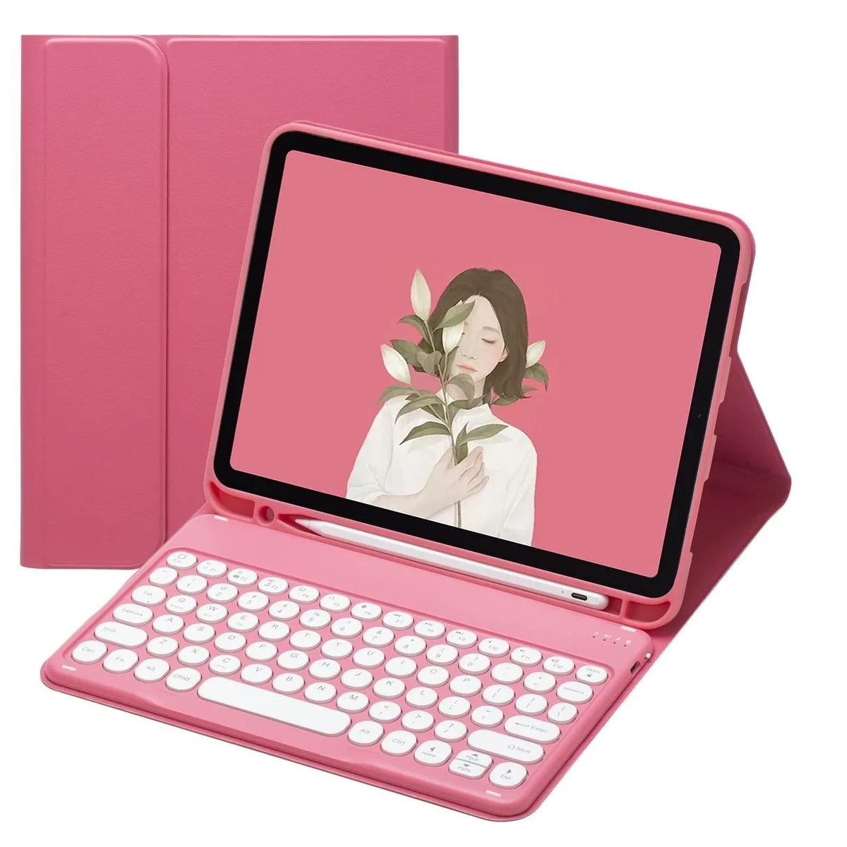 ALSEYE ALSEYE iPad mini 5/4 7.9" Wireless Keyboard Case Dark Pink — product photo
