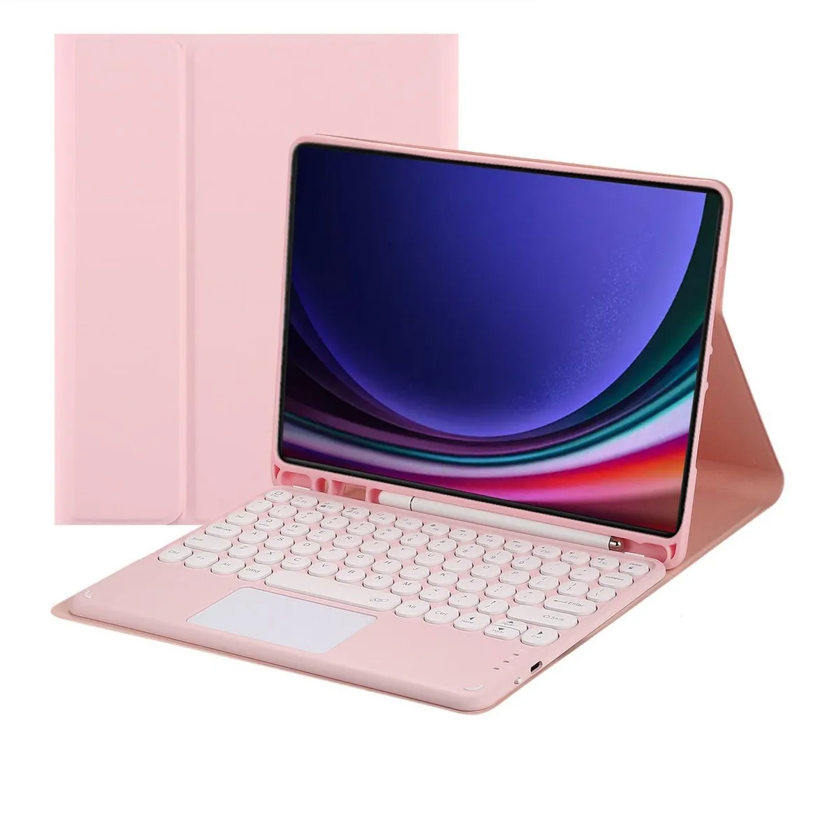 Timoom Timoom Magnetic Detachable Bluetooth Keyboard Case with Pen Slot for Samsung Tab S9 FE 10.9"/S9 11" 2023, Pink — product photo