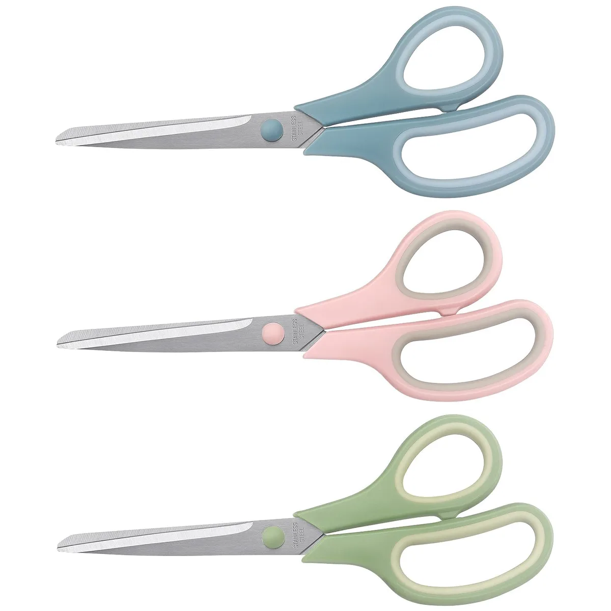  LONGKEY LY-202411082 8.5" Pastel Scissors 3-Pack Soft Comfort-Grip Right Left Hand — product photo