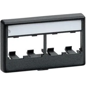 White rectangular faceplate with four module openings