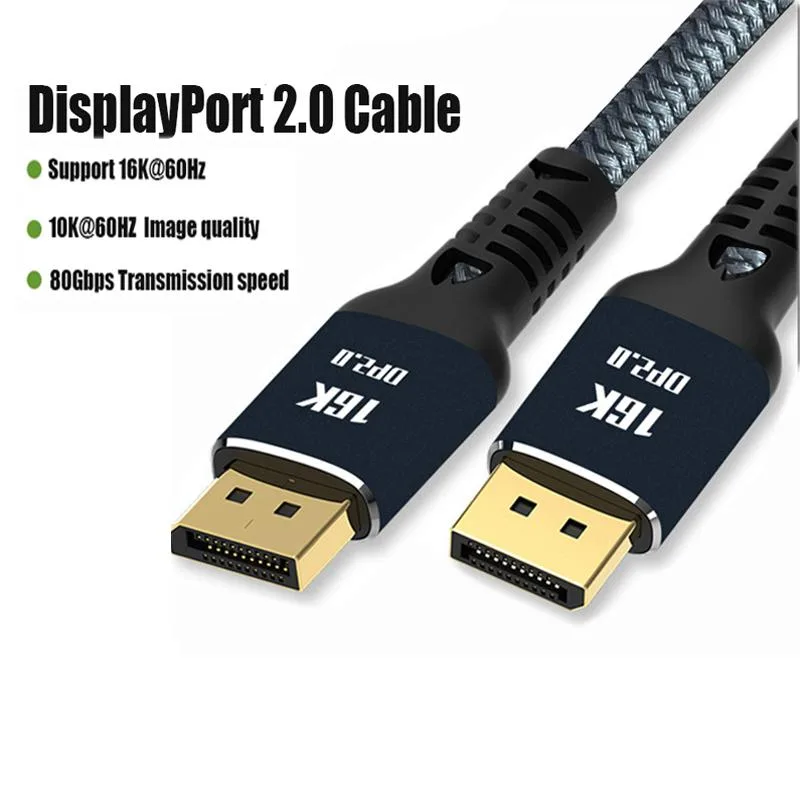 ESTONE ESTONE VESA Certified DP 2.0 cable 10 ft 3 m 16K@60Hz 8K@60Hz 4K@165Hz HBR3 80Gbps — product photo