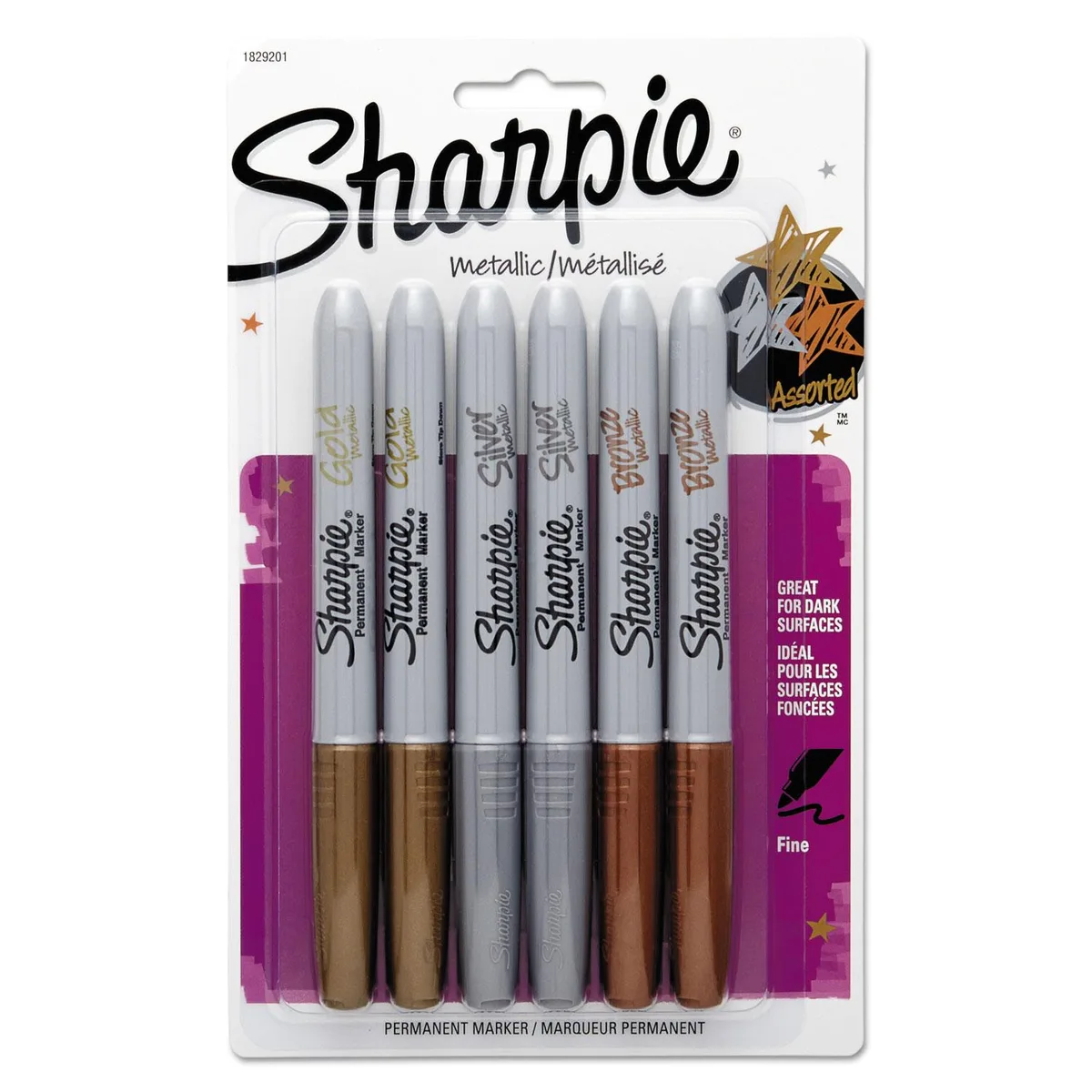 Sanford Sanford 1829201 Sharpie Metallic Permanent Markers Assorted 6 Pack — product photo