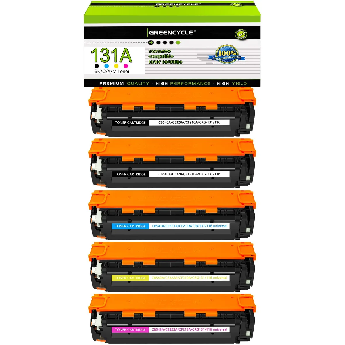 GREENCYCLE GREENCYCLE 131A 5 Pack Toner Cartridge CF210A CF211A CF212A CF213A — product photo