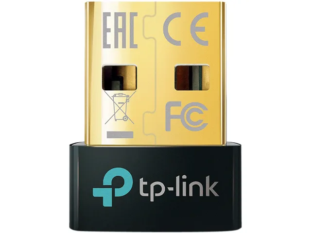 Tiny black USB dongle with a low-profile rectangular body and a standard Type-A plug