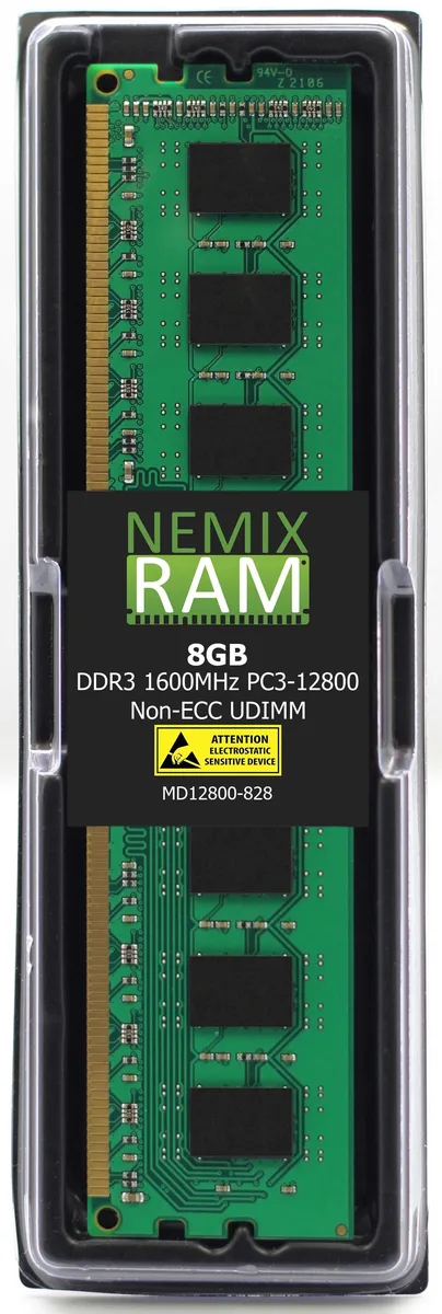 NEMIX RAM NEMIX RAM 8GB DDR3 1600 PC3-12800 CL11 1.35V 240-Pin UDIMM Dell SNP66GKYC/8G A6994446 — product photo