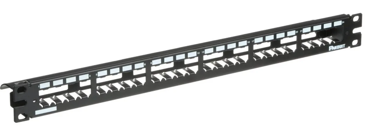 Panduit Panduit CP24WSBLY 24-Port Mini-Com Shielded Patch Panel surveillance accessory — product photo