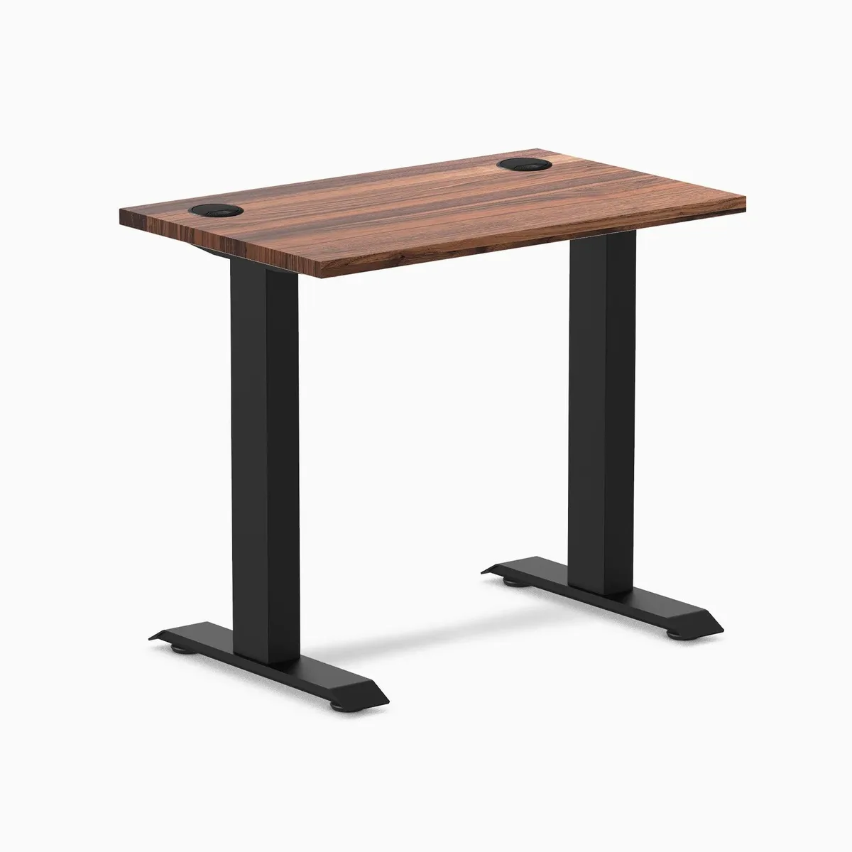 Desky Desky Zero Mini Hardwood Desk Walnut Matte Black 32 x 20 in with Grommets — product photo