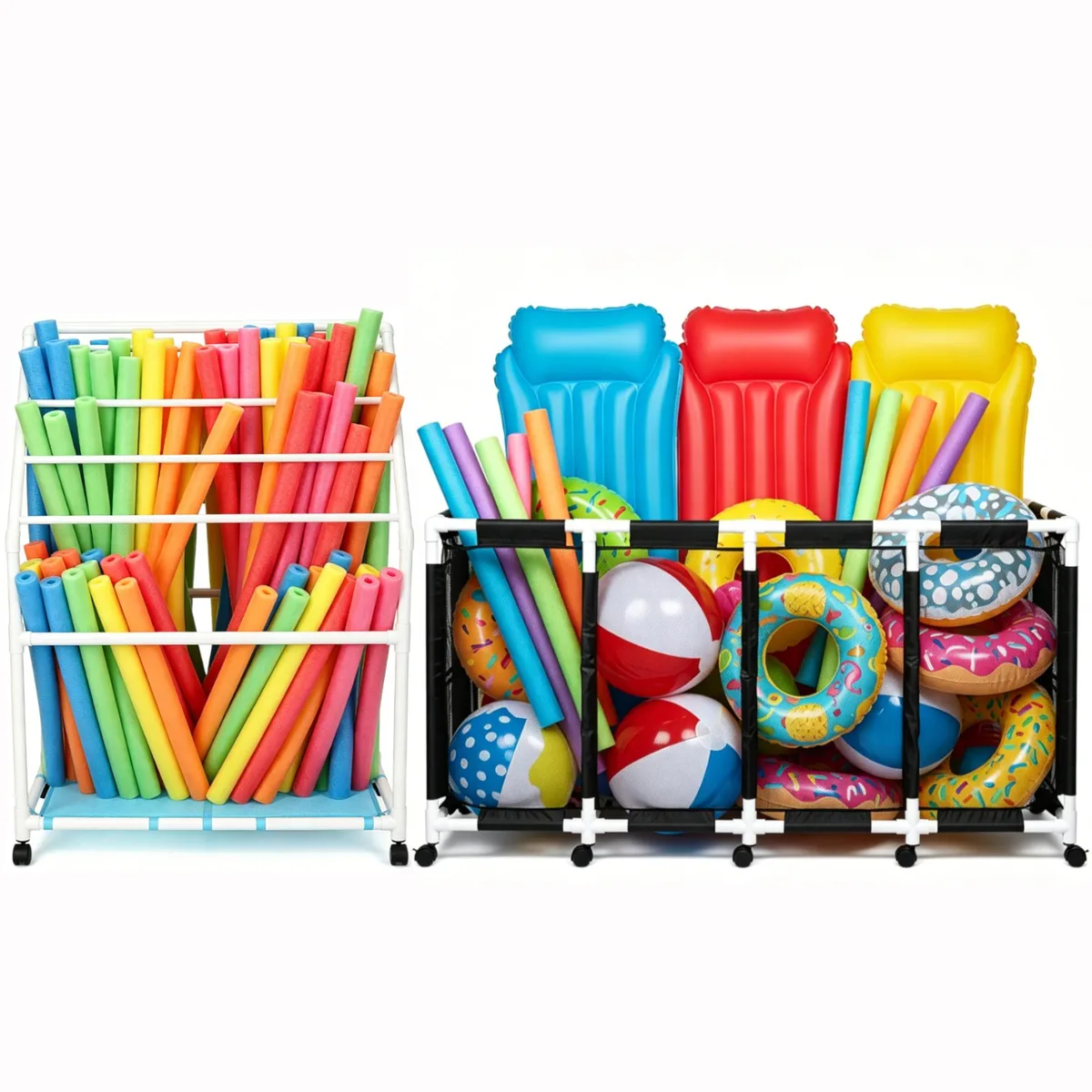 Yescom USA, Inc. Yescom USA, Inc. 06PSBPTR002-4GPVC-03 335 Gallon Toy Storage 12-Wheel Bin with Towel Rack 2026 — product photo