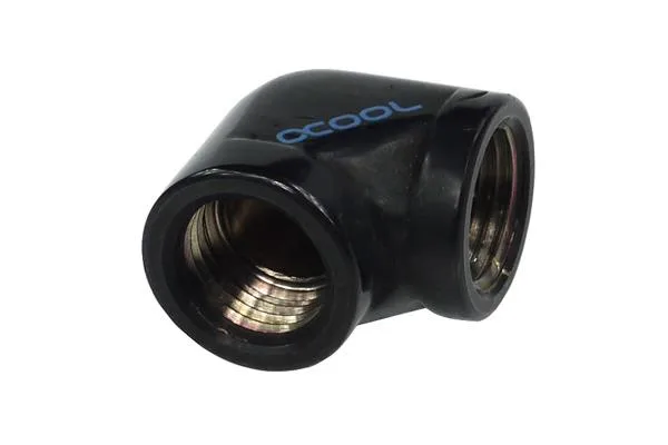 Alphacool Alphacool 17042 G1/4" Female-Female 90° Fitting Deep Black — product photo