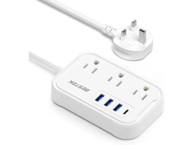 LORDWORLD LORDWORLD UK Travel Adapter 3 AC 4 USB PD20W 2.6ft .9in — product photo