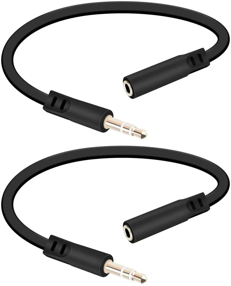 SMUGDESK SMUGDESK 2Pack 0.15m 3.5mm Male-Female Audio Extension Cable — product photo