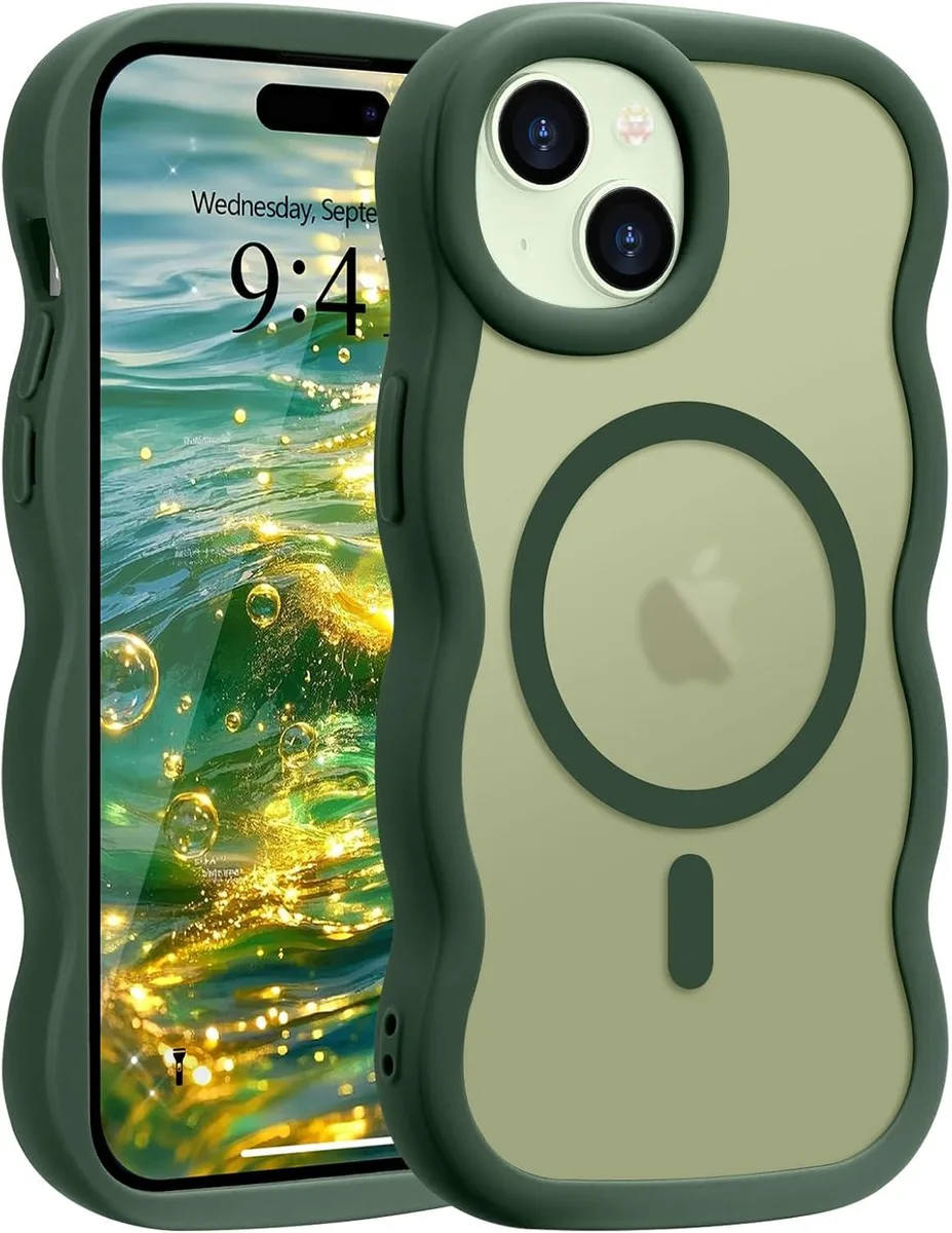 PISKEKAT PISKEKAT Curly Wave Case iPhone 14/15 Plus Green — product photo