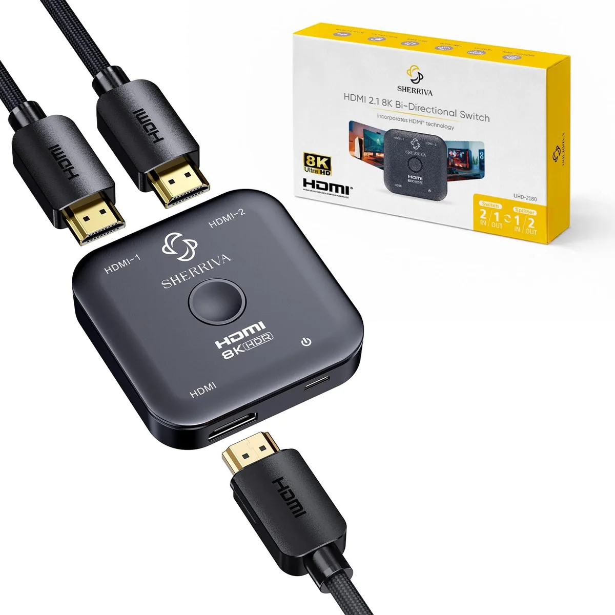  SHERRIVA UHD-21800 8K HDMI 2.1 Bi-Directional Switch 2 In 1 Out — product photo